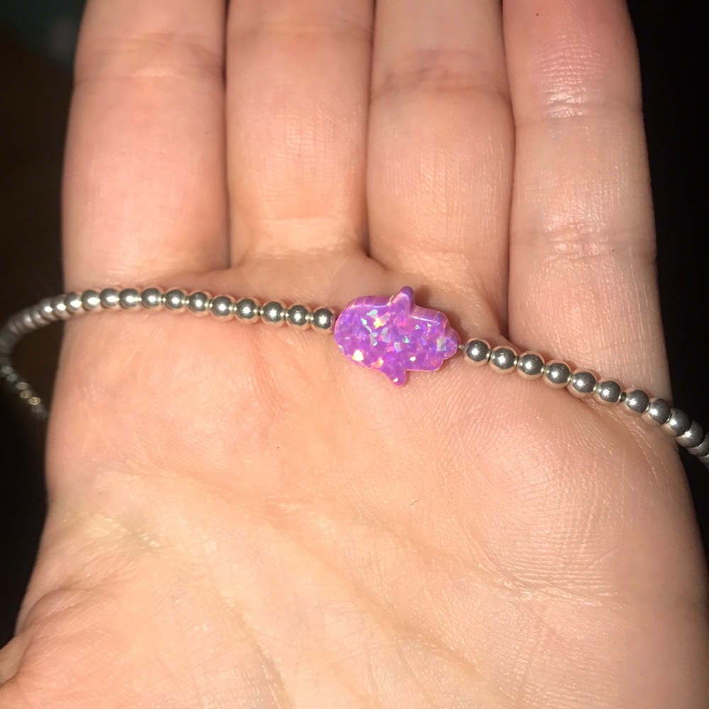 Iridescent hamsa bracelet